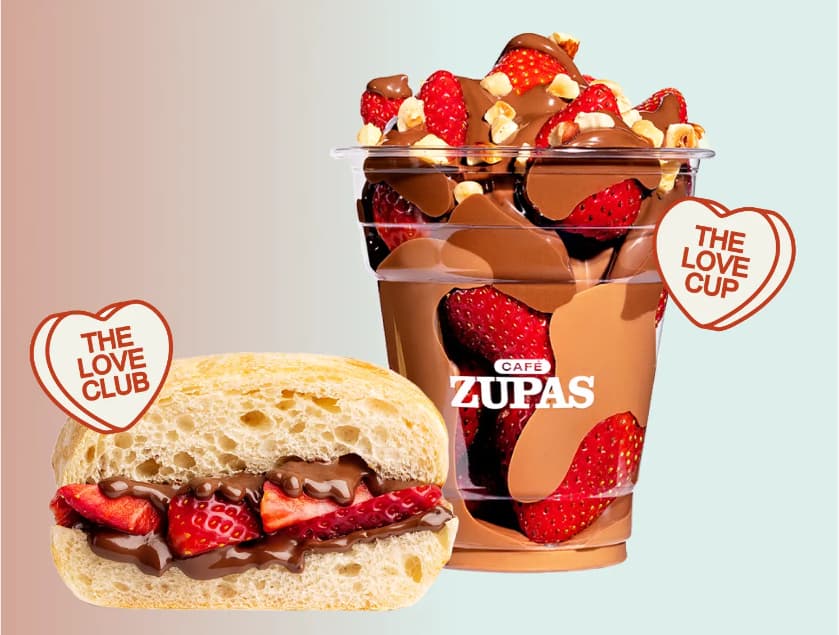 Café Zupas Love Club and Love Cup seasonal menu feature