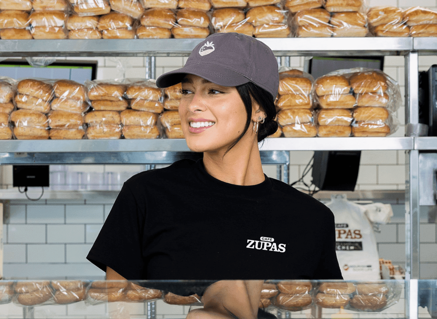 Café team members working together