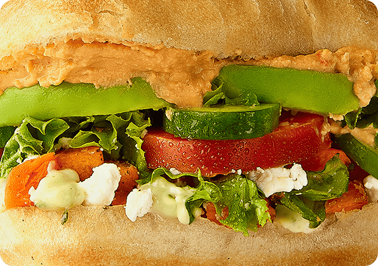 Fresh sandwich made with house spread